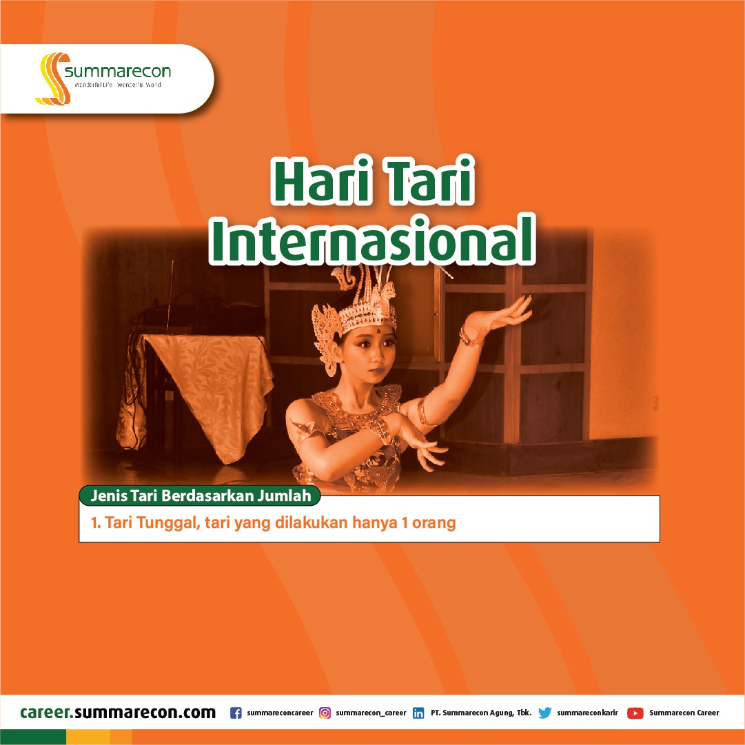 Hari Tari Internasional - Jenis Tari Berdasarkan Jumlah (1/3)