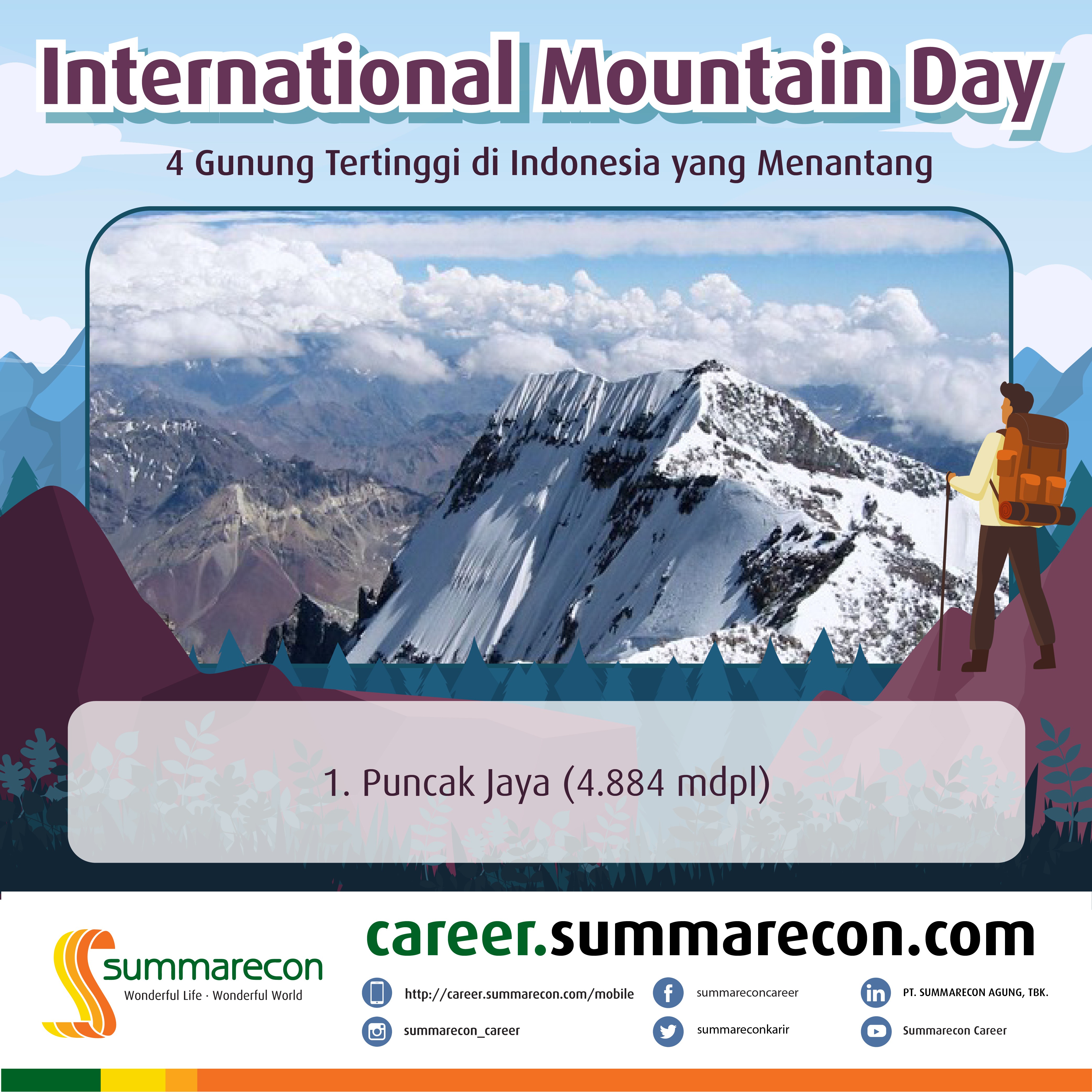 International Mountain Day - 4 Gunung Tertinggi di Indonesia yang menantang (1/4)