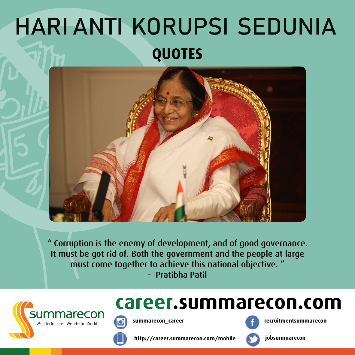 Trivia Anti Korupsi: Quotes (Pratibha Patil)