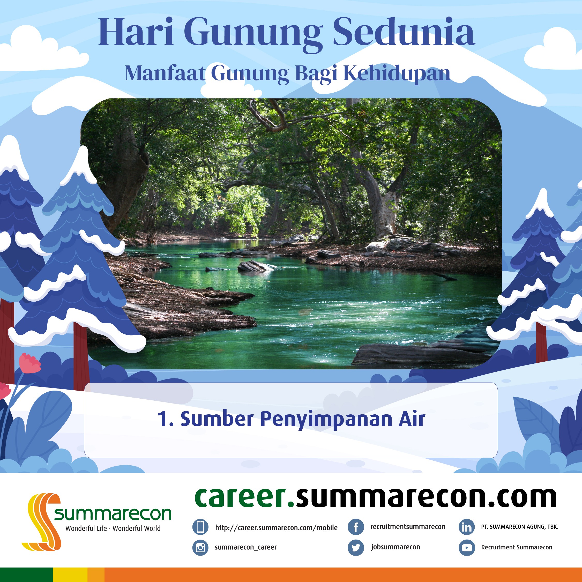 Trivia Hari Gunung Sedunia - Manfaat Gunung Bagi Kehidupan (1/8)