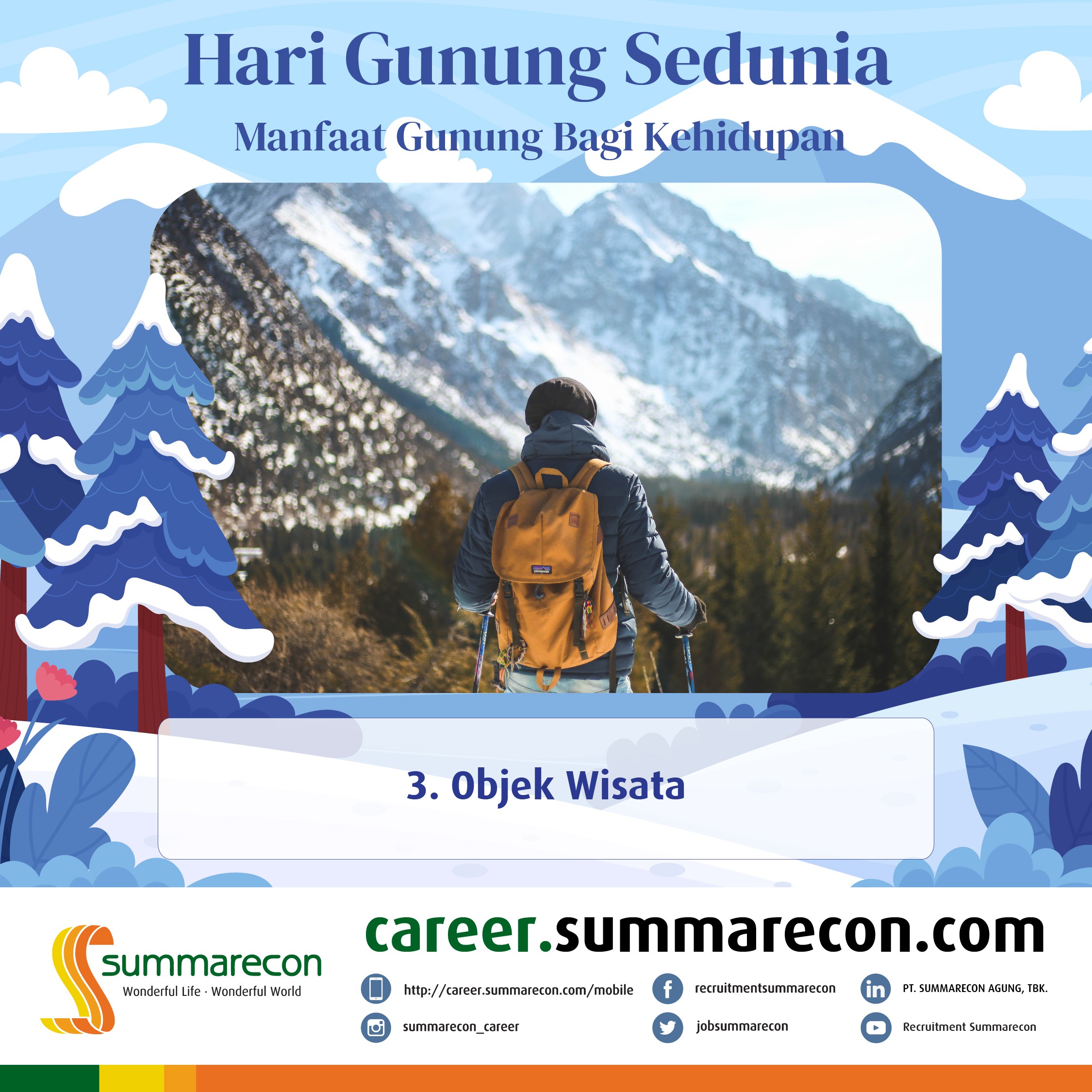Trivia Hari Gunung Sedunia - Manfaat Gunung Bagi Kehidupan (3/8)