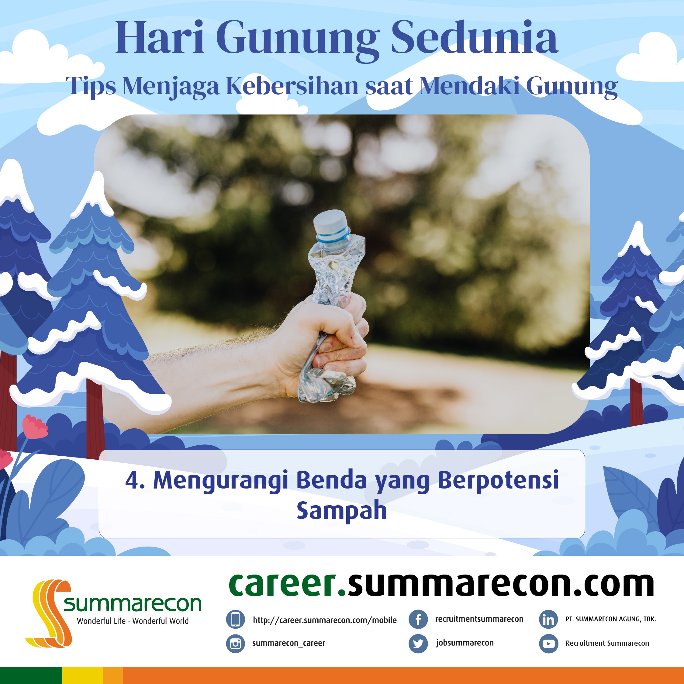Trivia Hari Gunung Sedunia - Tips Menjaga Kebersihan saat Mendaki Gunung (4/4)