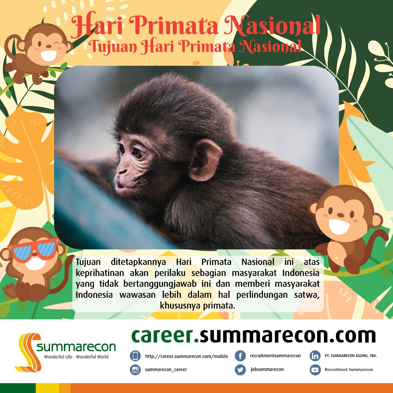 Trivia Hari Primata Nasional  - Tujuan Hari Primata Nasional