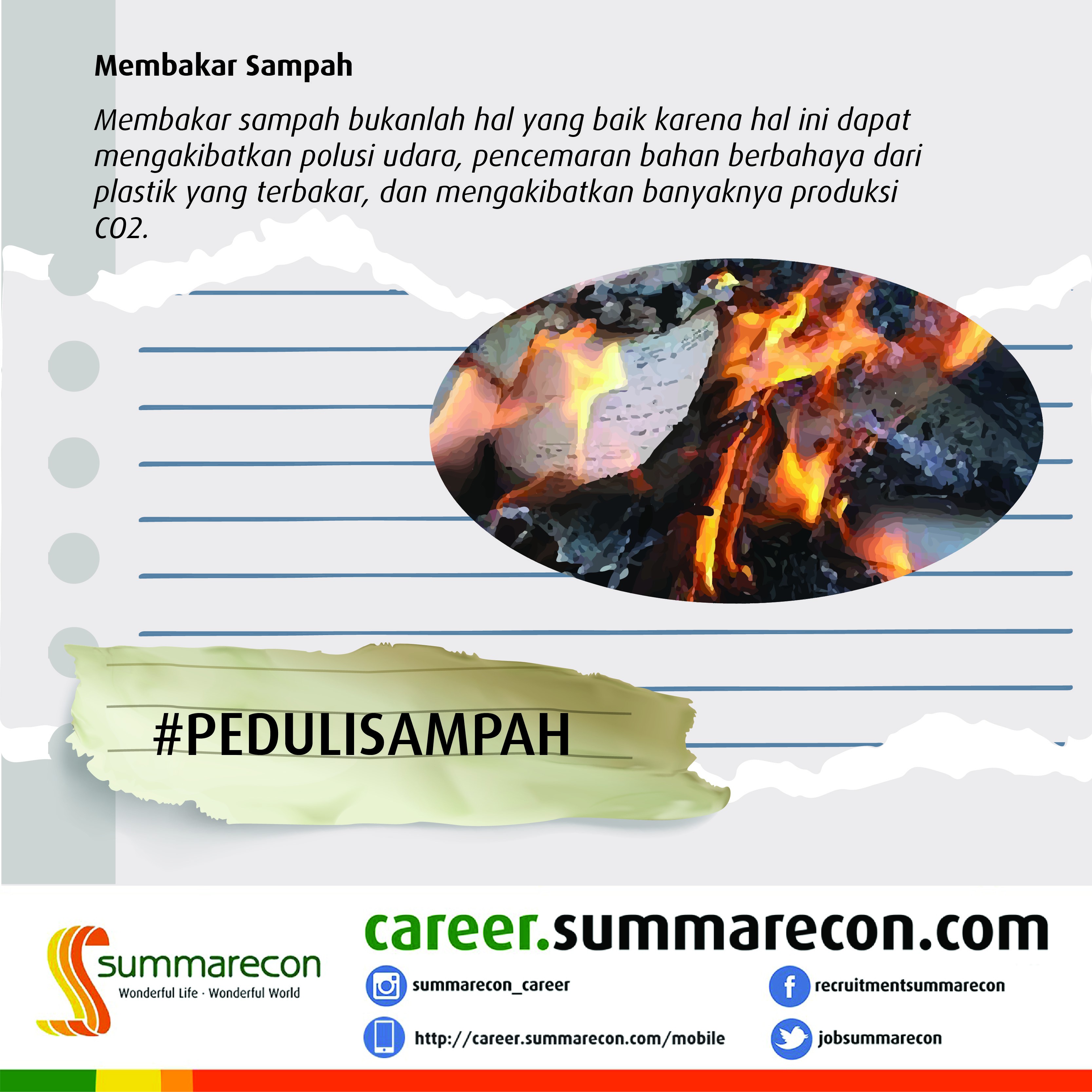 Trivia Peduli Sampah - Membakar Sampah bukan Hal yang Baik