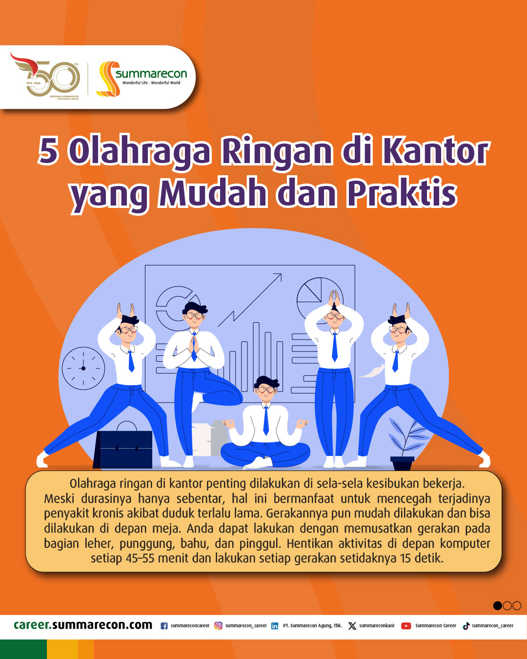 5 Olahraga Ringan di Kantor yang Mudah dan Praktis